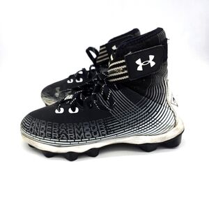 Under Armour Shoe 3.5 Youth Highlight Franchise Jr Football Cleats White Black